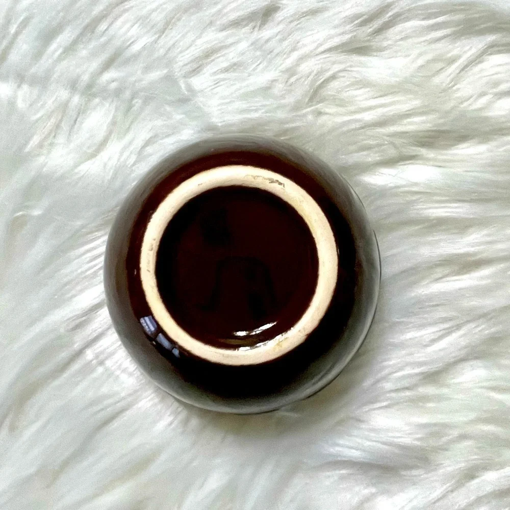 Ceramic Bowl Brown & Yellow Small - Picture 3 of 7